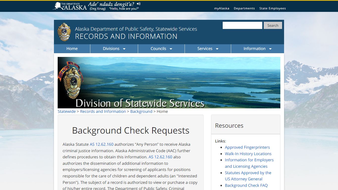 Records and Information - Alaska Department of Public Safety